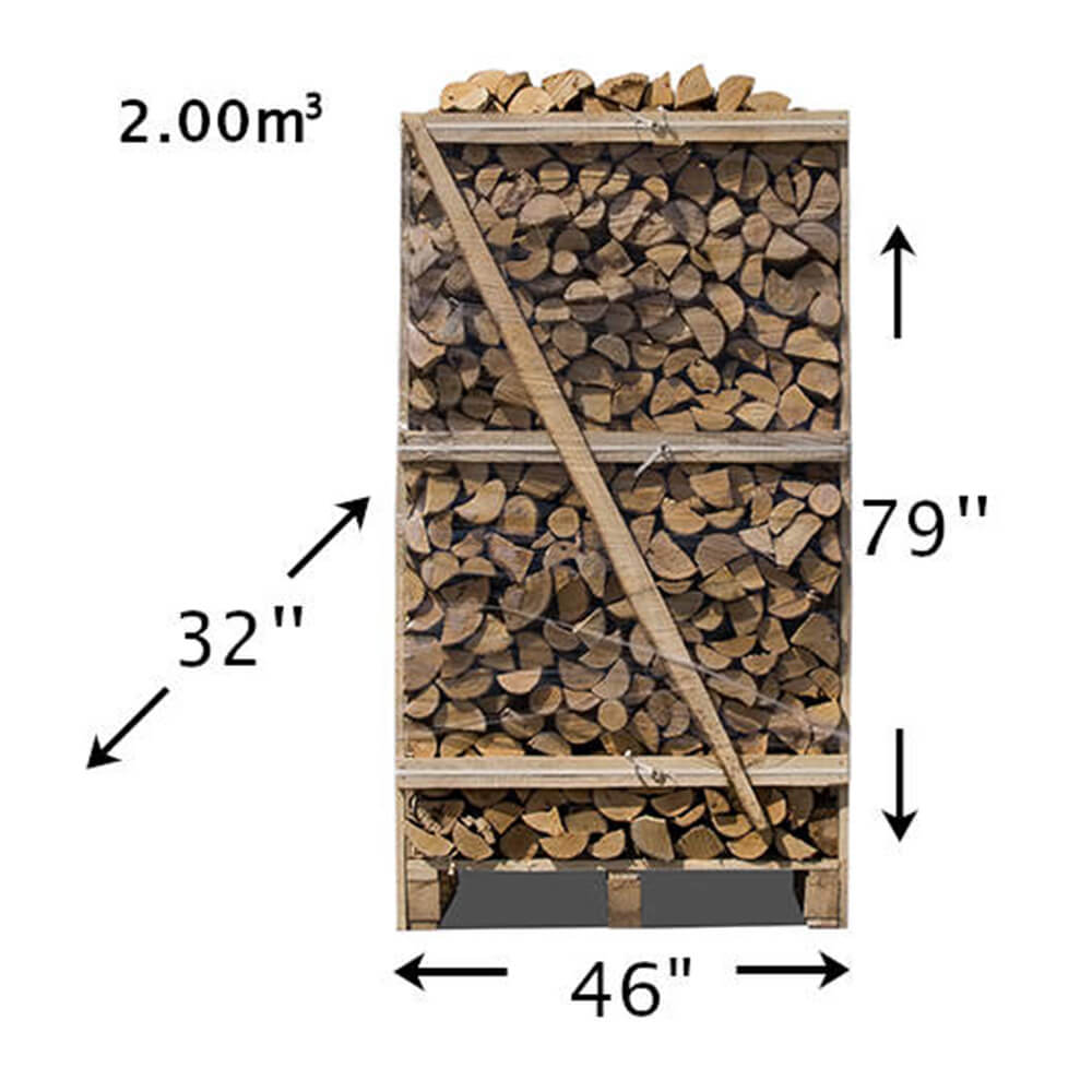 Cajón de abedul secado al horno de 1,96 m3 metros cúbicos